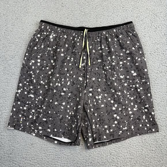 Smartwool Shorts Men’s Size Large Gray Patterned MERINO SPORT Lined 8" Athletic - Picture 1 of 11